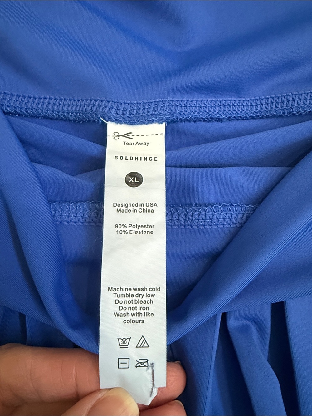 GoldHinge XL Pleated Tennis Skirt in Royal Blue - Picture 2 of 3